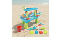 Two-Tier Water Table with Accessories Molded Water Play Table Raised Activity Playset Child-Friendly for Preschoolers