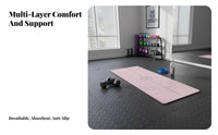 Shock Absorbing Exercise Mat Professional Grade PU Rubber Exercise Mat Thick Cushioning Two-Layer Layer for Professionals, Beginners, Home Use, Gym