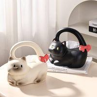 Effortless Dispensing Ceramic Cat Tissue Holder Easy to Clean Cat Shaped Tissue Box Quick Refills Decorative Napkin Holder Wide Opening for Living Room, Office, Bathroom