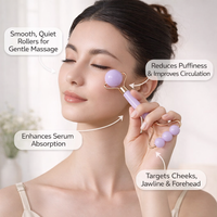 Double Ended Roller and Set, Eye and Face Massage for Facial Contouring, Lightweight Design for Skincare Lovers