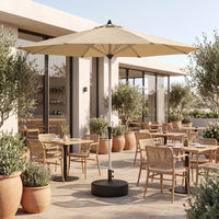 Patio Umbrella with Aluminum Pole Waterproof Outdoor Umbrella with Crank Easy to Use for Homeowners, Cafe Owners, Backyard, Restaurant, Market Stall