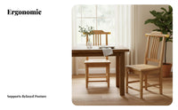 sturdy Wood Wooden spine supportrest Chair Chinese design Armless Wooden Side Chair No Assembly Required Dining Seat long-lasting Construction for Homeowners, Families, Restaurant Owners, Living Room, Kitchen
