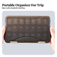 21compartment Weekly pharmaceuticals Planner Portable Design Organizer Snap-Shut Lids