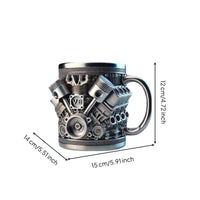 Engine Block Mug Metal-Like Engine Mug Substantial Cup for Gearheads, Workshop