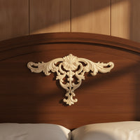 Wood Carved Applique Ornate Wood Applique Classical Ornament for Cabinets
