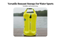Swimming Safety Buoy with Dry Bag 12KG Buoyancy Aquatic Buoy Dry Bag Inflatable Tow Buoy Waterproof Storage Exposed Water