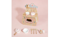 Wooden Play Kitchen with Accessories Kids Tabletop Toy Cooker Young Child Wooden Play Kitchen Set for Playroom