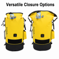 Dry Bag for Kayaking, Roll-Top Dry Bag Backpack, Waterproof for Rafting Caving Hiking, Yellow TPU Outdoor Backpack