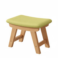Hardwood Wood Legs Padded Ottoman Modern Design Upholstered Cube Pouffe Fabric Upholstery Low Stool Multi-Purpose for Apartment Dwellers, Interior Decorators, Living Room, Entryway, Hallway, Bedroom