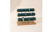 Jewelry Organizer with Wooden Base Upscale Look Jewelry Display Stand Stable for Vanity, Retail Counter