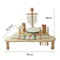 Wooden Musical Activity Wooden BasePercussion Toy Painted Kids Percussion Set