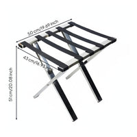 Space Saving Foldable Hotel Luggage Rack Easy to Carry Stainless Steel Luggage Rack Long-Lasting Guest Furniture Heavy Duty for Travel