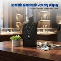 Resin Necklace Display Stand, Mannequin Jewelry Holder, Granular Texture, Countertop Display