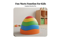 5 Pieces Indoor & Outdoor Play Balance Stepping Stones Colorful Design Kids Stepping Stones Set Heavy Duty Stackable Balance Blocks for Preschoolers, Toddlers, Kindergarten, Playroom
