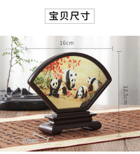 Antique Fan-Shaped Glass Screen Decoration, Chinese Style, Gift