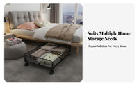 Wheeled Under-Bed container with casters Rolling Storage container Space-Saving for Dorm Room
