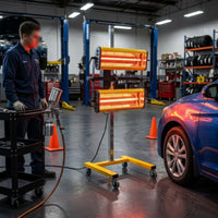 Short Wave Infrared Paint Heater Lamp 2100W Curing Lamp with Wheeled Stand Movable High-Efficiency for Auto Body Technicians