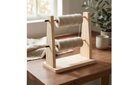 Rotating Yarn Holder Natural Wood Finish Wooden Yarn Holder Needlework Organizer Open-Frame