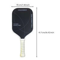Shock-Absorbing Carbon Fiber Pickleball Paddle Cushioned Pickleball Paddle with Honeycomb Core Comfortable Racquet Responsive for Training