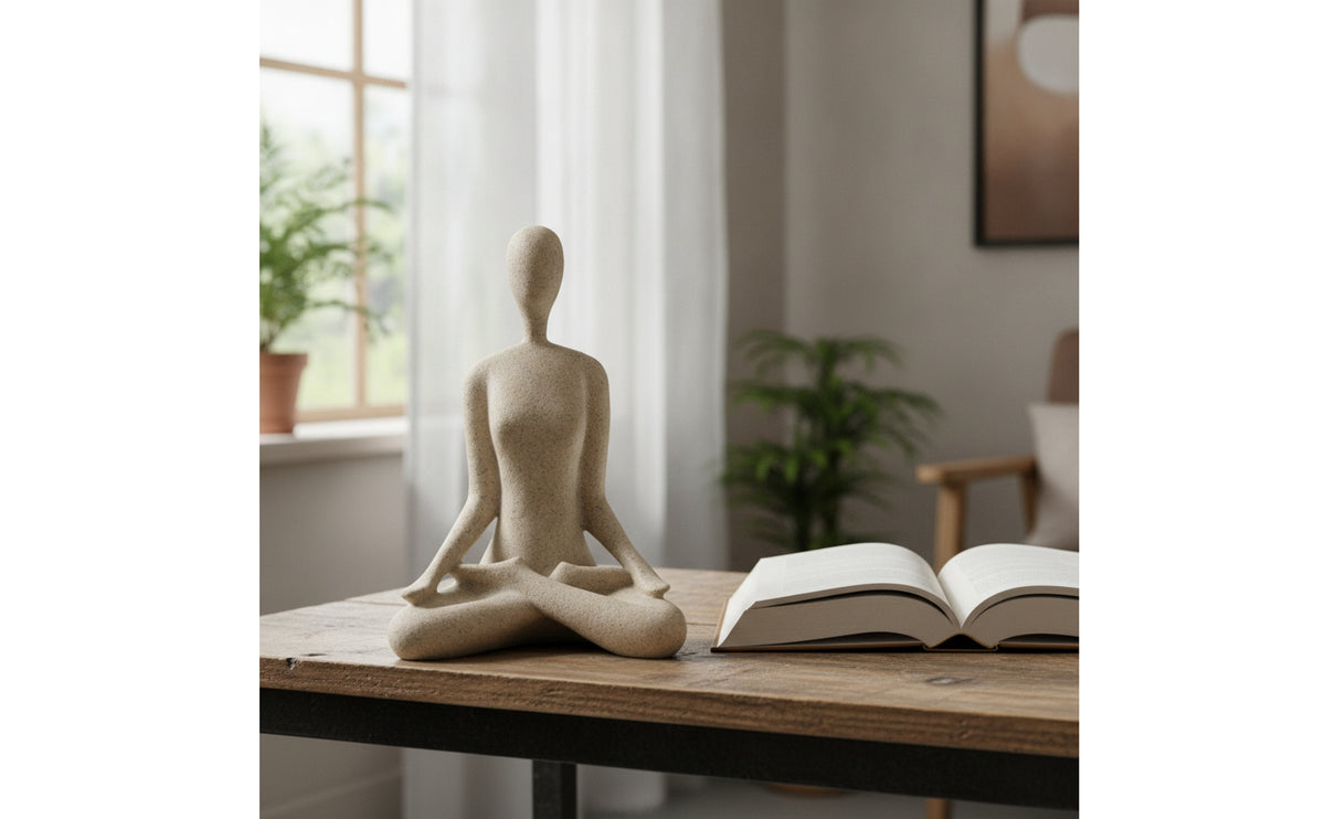 Nordic-Style Meditation Figure Tabletop Meditation Figurine Compact Meditation Statue Elegant for Living Room