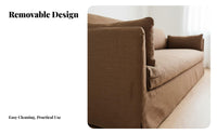 3-Seater Couch Minimalist Design Three-Seater Fabric Settee machine-washable Cover Sofa for Homeowners, Apartment Dwellers, Home, Creamyice, Bedroom