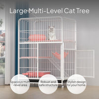 Multi-Level Indoor Cat Enclosure with Litter Box