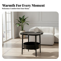 Mobile Sofa Side Table Minimalist Design Rolling C-Shaped Table Sofa TV Tray Stable and Sturdy Bedside Laptop Desk Easy Assembly
