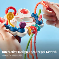 Pull String Toy Complimentary Crab Shaped Travel Toy Multiple Ways to Play for Babies 6-12 Months, Toddlers, Stroller, Crib, Car Seat