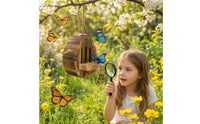 Hanging Butterfly House Wooden Butterfly House with Feeder Decorative Shelter Outdoor for Nature Lovers, Patio