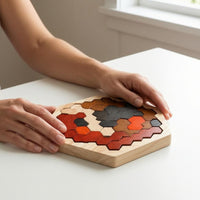Hexagonal Hexagon Puzzle Interlocking Wooden Reasoning Puzzle Layered Educational Toy Tabletop