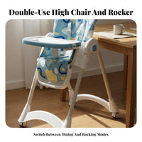 Space Saving Multi-Function High Chair with Tray Easy to Clean Foldable Feeding Chair with Tray 5-Point Harness Reclinable Seat for Toddlers, Infants, Newborns, Home, Kitchen, Living Room, Travel