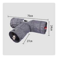 T-Shaped Cat Tunnel With Hanging Ball 3 Way Cat Tunnel Portable for Kittens