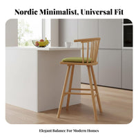 Nordic Design Windsor rear High Stool Minimalist design Bar Chair Curved rearrest Seating Furniture With Footrest for Adults, Homeowners, Cafe Owners, Kitchen Island, Restaurant, Dining Room