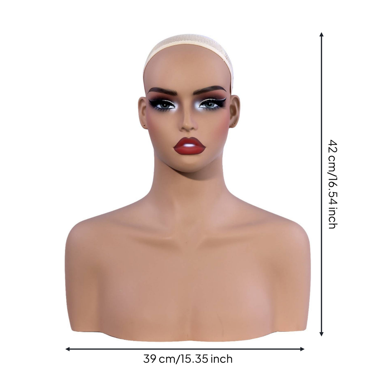 Hairpiece Display Bust Easy to Clean Hairpiece Display Head Female Mannequin Head