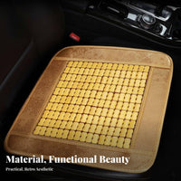 Anti-Slip Bamboo Car Seat Cushion Breathable Cooling Car Seat Pad Sweat-Resistant for Forklift Operators, Truck Drivers, Summer, Long Drives