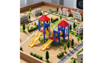 Miniature Playground Slide Miniature Colorful Playground Model with Slides Realistic Toy for Hobbyists, Sand Table