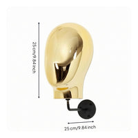 Wall-Mounted Mannequin Head Electroplated Female Head Mannequin Highly Reflective Wall-Attached Hairpiece Holder for Shop Owners, Retail Store