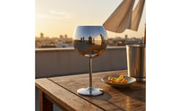 550ml Stainless Steel Beverage Glass Spherical Bowl Stemmed Goblet Tall Drinkware for Bar