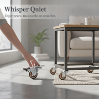 1.5-inch Heavy-Duty Silent Flat Brake Caster Wheels for Furniture