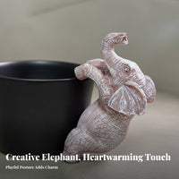 Playful Design Resin Elephant Pot Hugger Lightweight Hanging Elephant Figurine Versatile Decor for Balcony, Office
