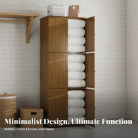 Freestanding Rolling Quilt Armoire Mobile Design Storage Cabinet particleresistant Bedroom Furniture Multi-Door for Families, Homeowners, Renters, Guest Room, Apartment, Dormitory, Walk-in Closet