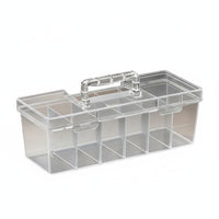Secure Latch Transparent Screw Organizer Multi-Grid Storage Box Portable Compartment Tool Box for DIY Enthusiasts, Hobbyists, Technicians, Workshop, Garage