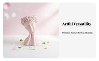 Cute Design Resin Head Planter Artistic Sculpture Girl Bust Planter Elegant Design for Gardeners, Living Room, Entrance Hall, Bookshelf