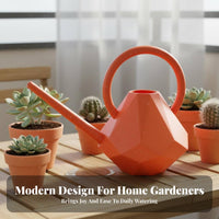 Diamond Shaped Watering Can Comfortable Handle 1.5L Watering Pot Lightweight Long Spout Water Can for Kids, Gardeners, Balcony, Garden, Indoor