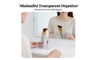 Clear Multi-Compartment Organizer Box Space-Saving Vanity Tray adaptable