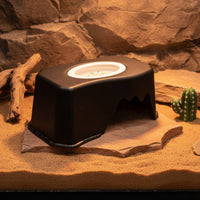Terrarium Hide Cave with Food Bowl Easy to Clean Reptile Cave with Water Bowl Gecko Feeding Shelf Hide Space-Saving Design