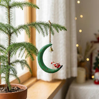 Metal Easter and Christmas Ornament Design Christmas Tree Hanging Decoration Festive Design Snowman Santa Elk Ornament for Homeowners, Stairs, 4.33 x 3.15 x 1.18 Inches