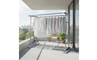 Windproof Design Rolling Laundry Rack with Shelf Heavy Duty Stainless Steel Clothes Horse for Balcony