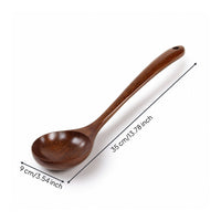 Wooden Soup Ladle Deep Bowl Soup Ladle with Long Handle Wooden Serving Spoon Natural Wood Utensil Heat-Resistant for Home Cooks