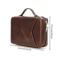 Leather Cable Organizer Rounded Corners Electronics Organizer Case Compact Size